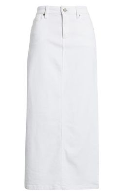 HIDDEN JEANS Side Slit Midi Denim Skirt in White