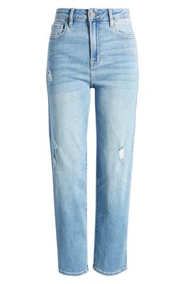 HIDDEN JEANS Tracey High Waist Straight Leg Jeans in Medium Grinded Wash