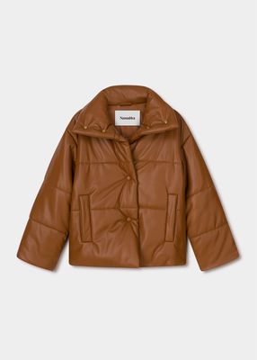 Hide Faux-Leather Puffer Jacket