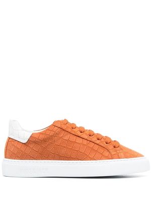 Hide&Jack crocodile-effect lace-up sneakers - Orange