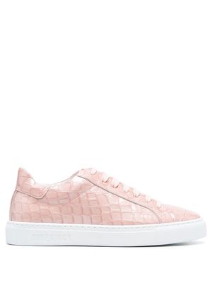 Hide&Jack crocodile-effect lace-up sneakers - Pink