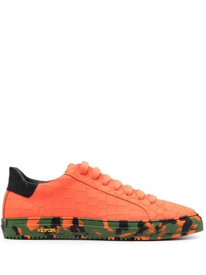 Hide&Jack embossed crocodile effect leather sneakers - Orange