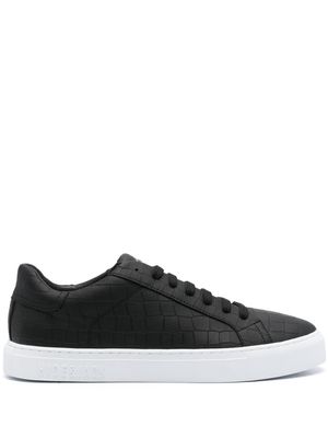 Hide&Jack Essence croc-embossed leather sneakers - Black