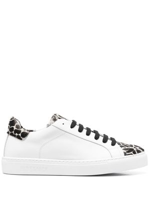 Hide&Jack leopard-print panelled sneakers - White