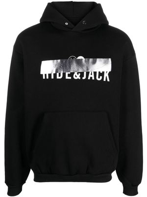 Hide&Jack logo-print cotton-blend hoodie - Black