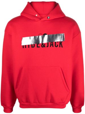 Hide&Jack logo-print cotton-blend hoodie - Red
