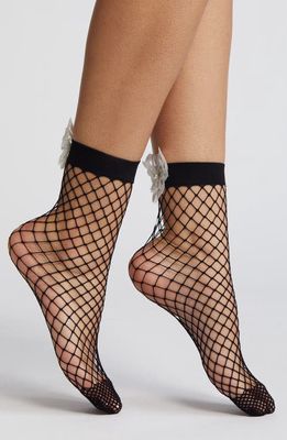 HIGH HEEL JUNGLE Butterfly Fishnet Socks in White 