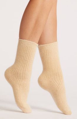 HIGH HEEL JUNGLE Cashmere Blend Cloud Socks in Oat 