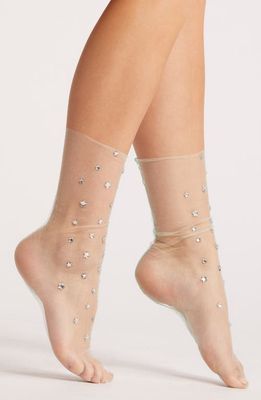 HIGH HEEL JUNGLE Wish Upon a Star Tulle Crew Socks in Mint 