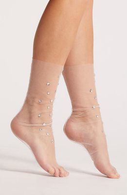 HIGH HEEL JUNGLE Wish Upon a Star Tulle Crew Socks in Pink 