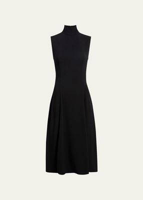 High-Neck Flared Dress