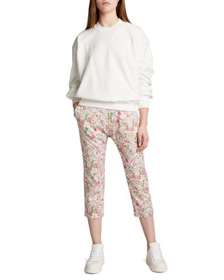High-Rise Floral-Print Trousers