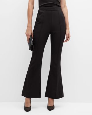High-Rise Pintuck Flare Trousers