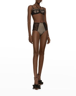 High-Rise Pizzo Tulle Briefs