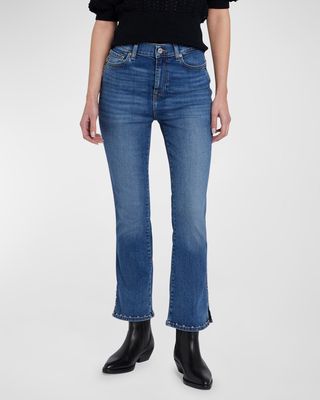 High Rise Slim Kick-Flare Jeans with Studs