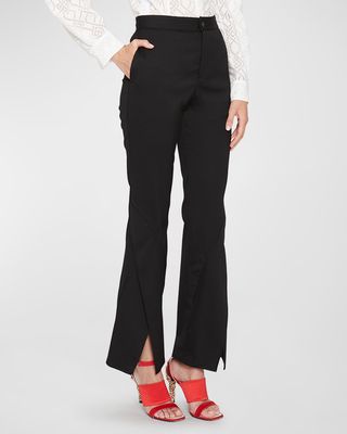 High Rise Split Flare Trousers