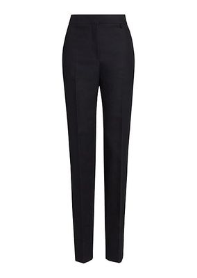 High-Rise Tapered Cotton Trousers