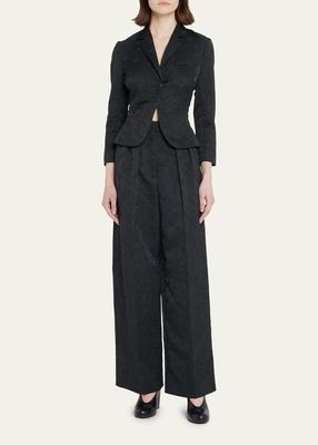 High-Waist Double Pleated Trousers