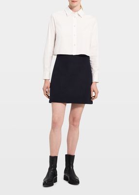 High-Waist Wool-Cashmere Mini Skirt