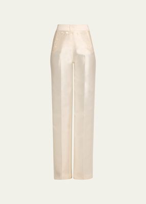 High-Waisted Pleated Sailor Trousers