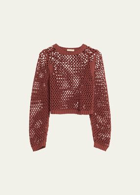Highgate Open-Knit Yarn Sweater