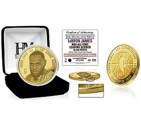 Highland Mint Lebron NBA All-Time Leading Score r Gold Coin