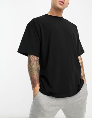 HIIT essential active oversized cotton t-shirt-Black