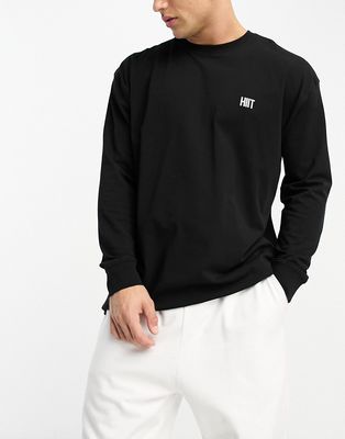 HIIT essential long sleeve top in cotton-Black