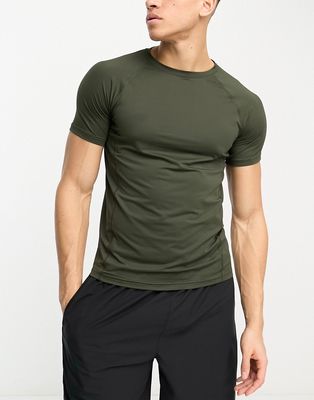 HIIT jacquard check short sleeve T-shirt-Green