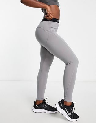 HIIT legging with branded tape-Silver