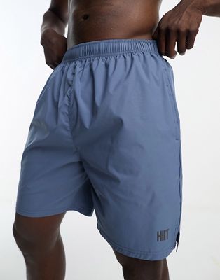 HIIT mid length training shorts in charcoal-Gray