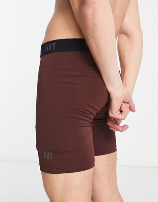 HIIT training legging shorts in brown