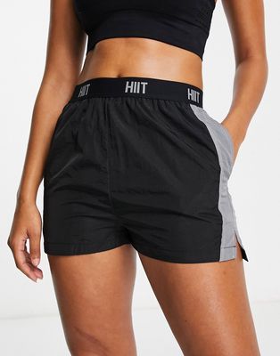 HIIT woven short with branded tape in black-Multi