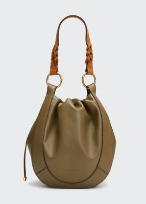 Hilma Drawstring Leather Bucket Bag
