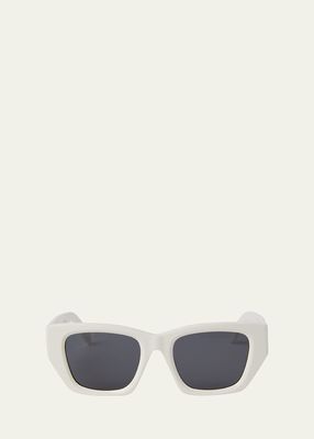 Hinkley White Acetate Cat-Eye Sunglasses