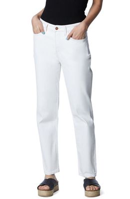 HINT OF BLU Clever High Waist Ankle Slim Straight Leg Jeans in Cloud
