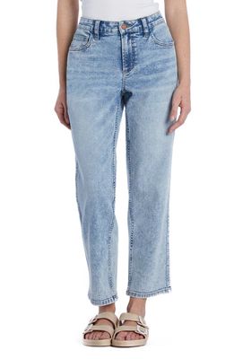HINT OF BLU Clever High Waist Slim Straight Leg Jeans in Blue Feather