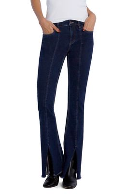 HINT OF BLU Fun Frayed Slim Flare Jeans in Current
