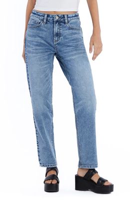 HINT OF BLU High Waist Ankle Straight Leg Jeans in Lake Como Blue