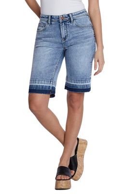 HINT OF BLU Release Hem Bermuda Denim Shorts in Horizon Denim 