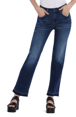 HINT OF BLU Ruby Release Hem Relaxed Straight Leg Jeans in Rinse Blue