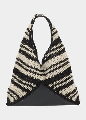 Hipissa Medium Striped Crochet Hobo Bag