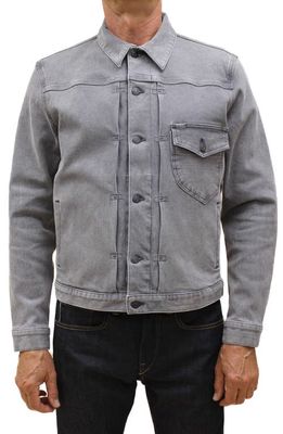 HIROSHI KATO Men's Stretch Denim Jacket in Gray