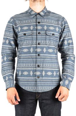 HIROSHI KATO The Anvil Jacquard Cotton Shirt Jacket in Light Blue