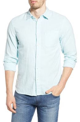 HIROSHI KATO The Ripper Button-Up Organic Cotton Gauze Shirt in Aqua Blue
