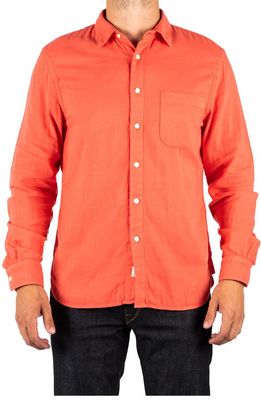 HIROSHI KATO The Ripper Gauze Button-Up Shirt in Coral 