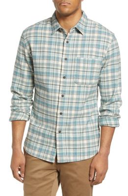 HIROSHI KATO The Ripper Plaid Cotton Flannel Button-Up Shirt in Green Beige