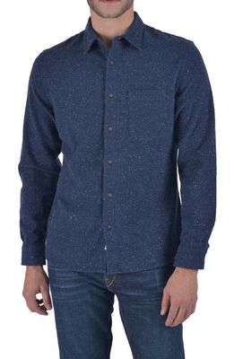 HIROSHI KATO The Ripper Speckle Flannel Button-Up Shirt in Navy