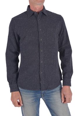 HIROSHI KATO The Ripper Speckled Flannel Button-Up Shirt in Charcoal