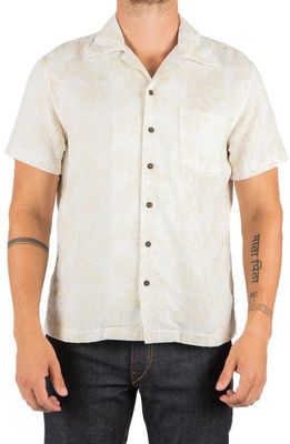 HIROSHI KATO The Wrench Double Layer Notched Collar Camp Shirt in Beige Aloha 